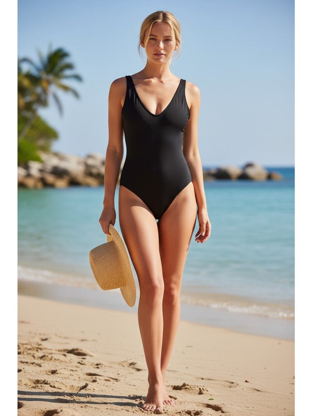 NWT TA3 Plungey Black Lace Up Sculpting Corset One Piece Swimsuit Size XS Short